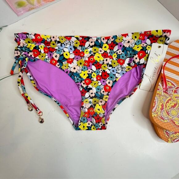 Anne Cole NEW Alex Adjustable Side Tie Bikini Bottom Sz Large - Picture 4 of 8